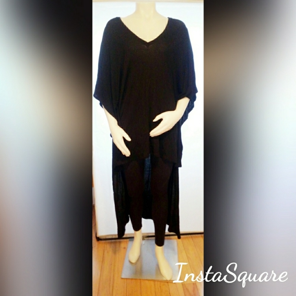 BCBGMaxAzria "Bethy" Black High-Low Tunic